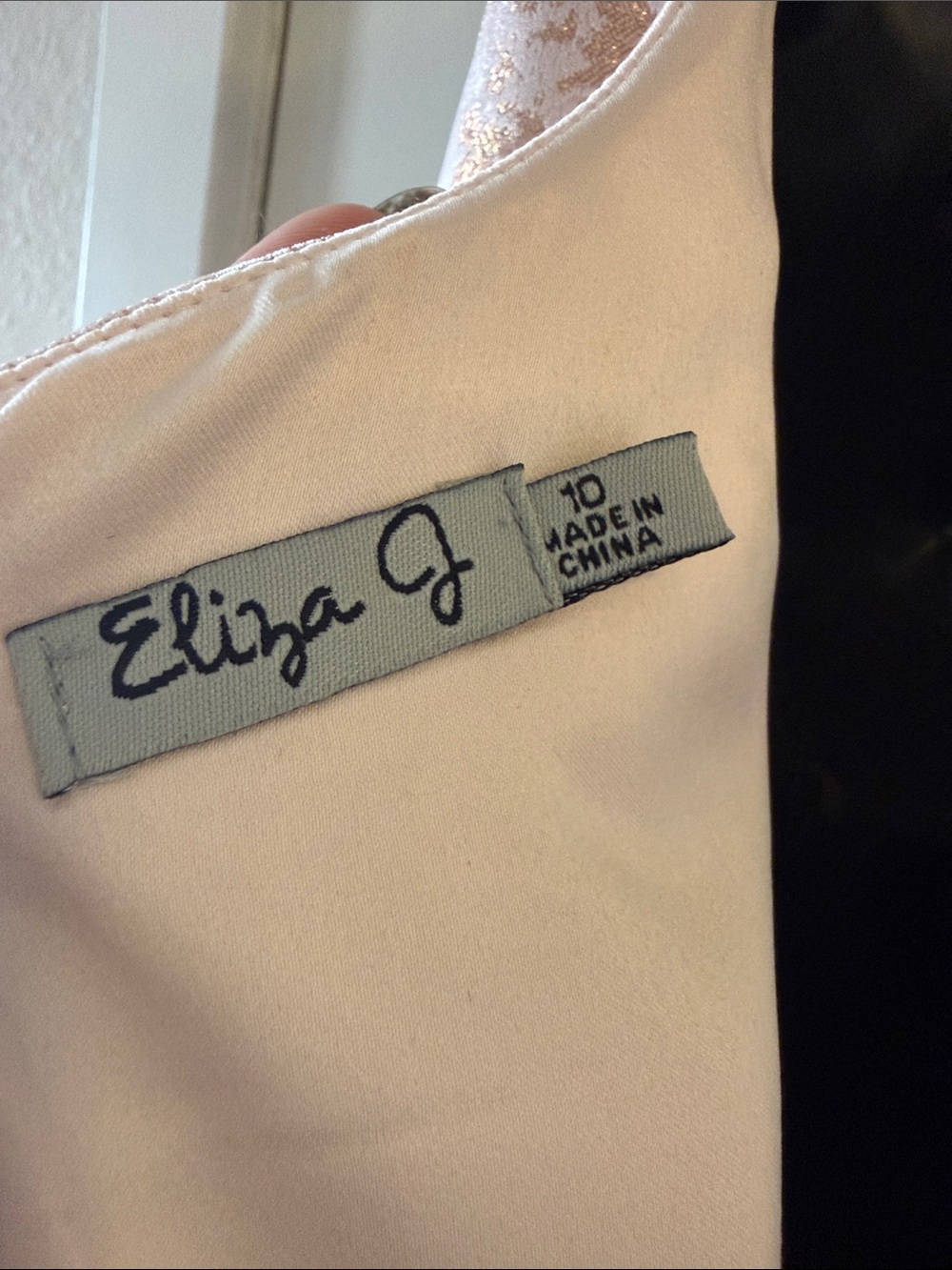 Eliza J Women’s Blush Pink & Gold Jacquard Party Dress with Embellished Belt 10 - Picture 7 of 10
